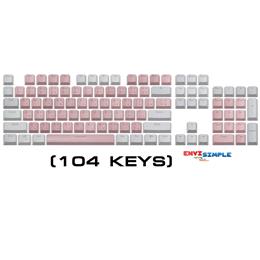 keycap /Doubleshot/ไฟลอด/104 ภาษาไทยปุ่ม /white pink 