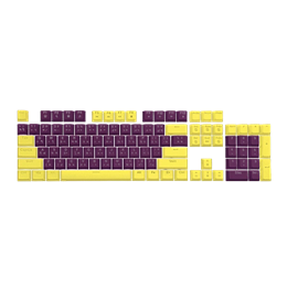 keycap /Doubleshot/ไฟลอด/104 ภาษาไทยปุ่ม /violet yellow