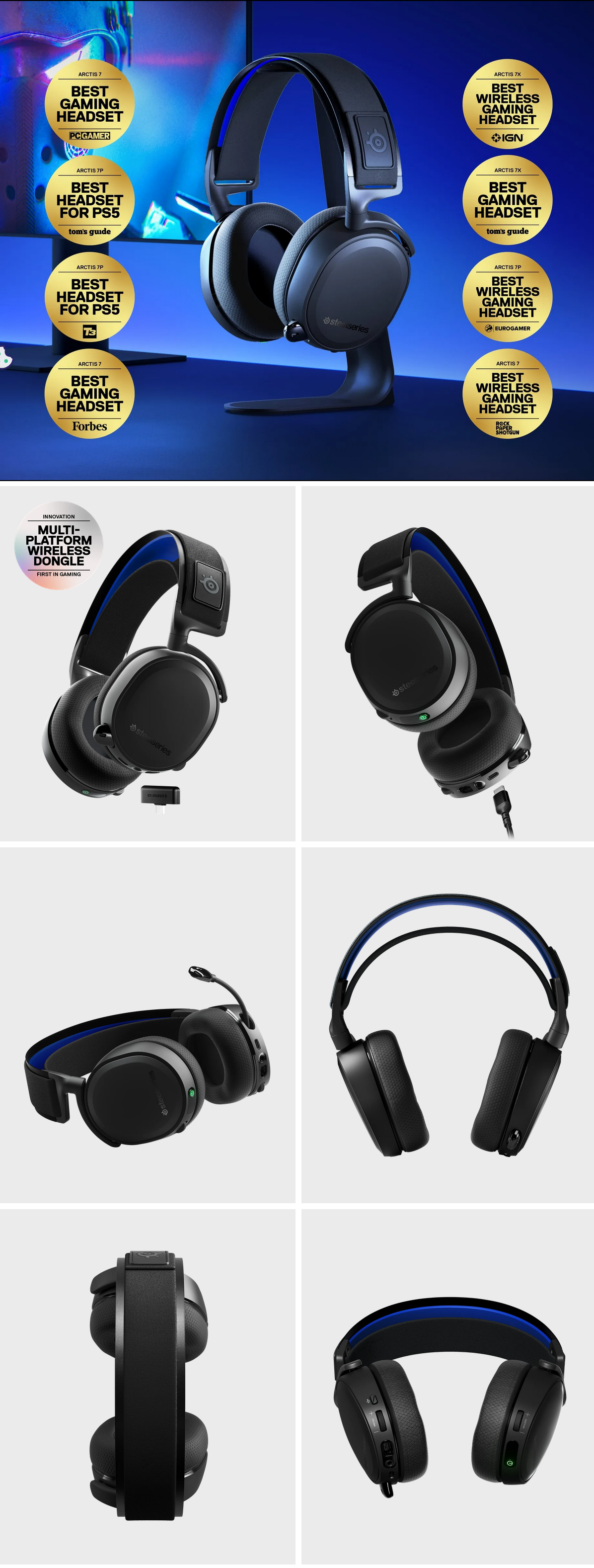 Arctis 7P Wireless Multi-Platform USB-C Gaming Headset for PlayStation SteelSeries.png