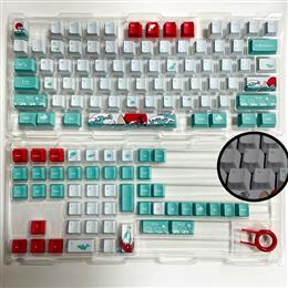 Coral Sea Thai Keycap Side Print Set ปุ่มคีย์บอร์ด PBT Dye-Sub 123 คีย์แคป Mechanical Keyboad /  ภาษาไทย