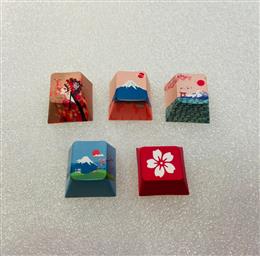 Set Keycap PBT /Sublimation Snow Mountain Mount Fuji 5 ชิ้น