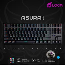 Loga ASURA Pro Black Keyboard TKL Flaretech optical switch Blue