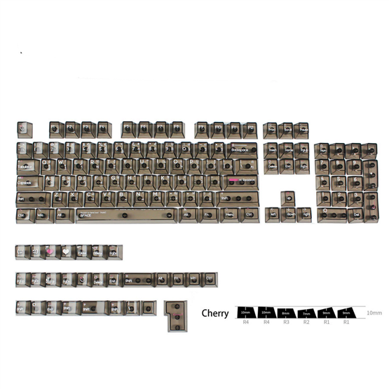 ปุ่มคีย์บอร์ด Crystal Cherry Profile 132 keys ใส keycap set / ฺBlack / ไทย