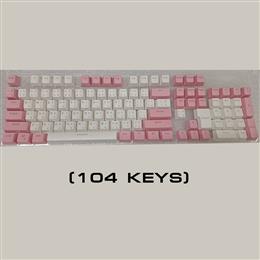 keycap /Doubleshot/ไฟลอด/104 ภาษาไทยปุ่ม /white pink 