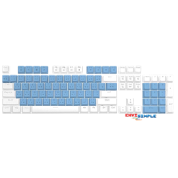 keycap /Doubleshot/ไฟลอด/104 ภาษาไทยปุ่ม /Blue white 