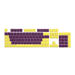 keycap /Doubleshot/ไฟลอด/OEM PROFILE/104 ภาษาไทยปุ่ม /violet yellow