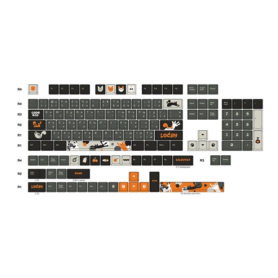 LOGA PBT DYESUB KEYCAP SET / LUCKY CAT  BLACK 