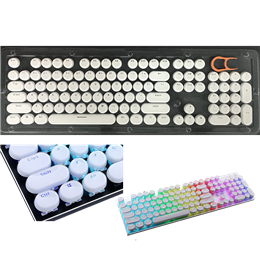Round keycap Crystal white LED Backlight