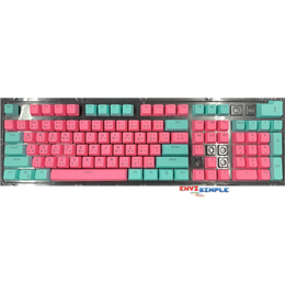 keycap PBT/Doubleshot/ไฟลอด/106 ภาษาไทยปุ่ม (สี Pink/Mint Green)