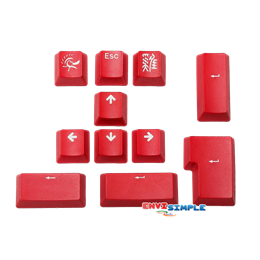 Ducky 11 Key PBT Doubleshot Color Keycap Set / Carmine Red