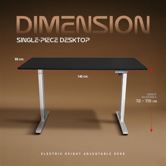 AMO DESIGN XONE GAMING DESK/ 140*60 หน้าโต๊ะดำ ขาดำ