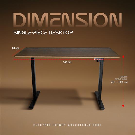 AMO DESIGN XONE GAMING DESK/ 140*60 หน้าโต๊ะลายไม้ ขาดำ
